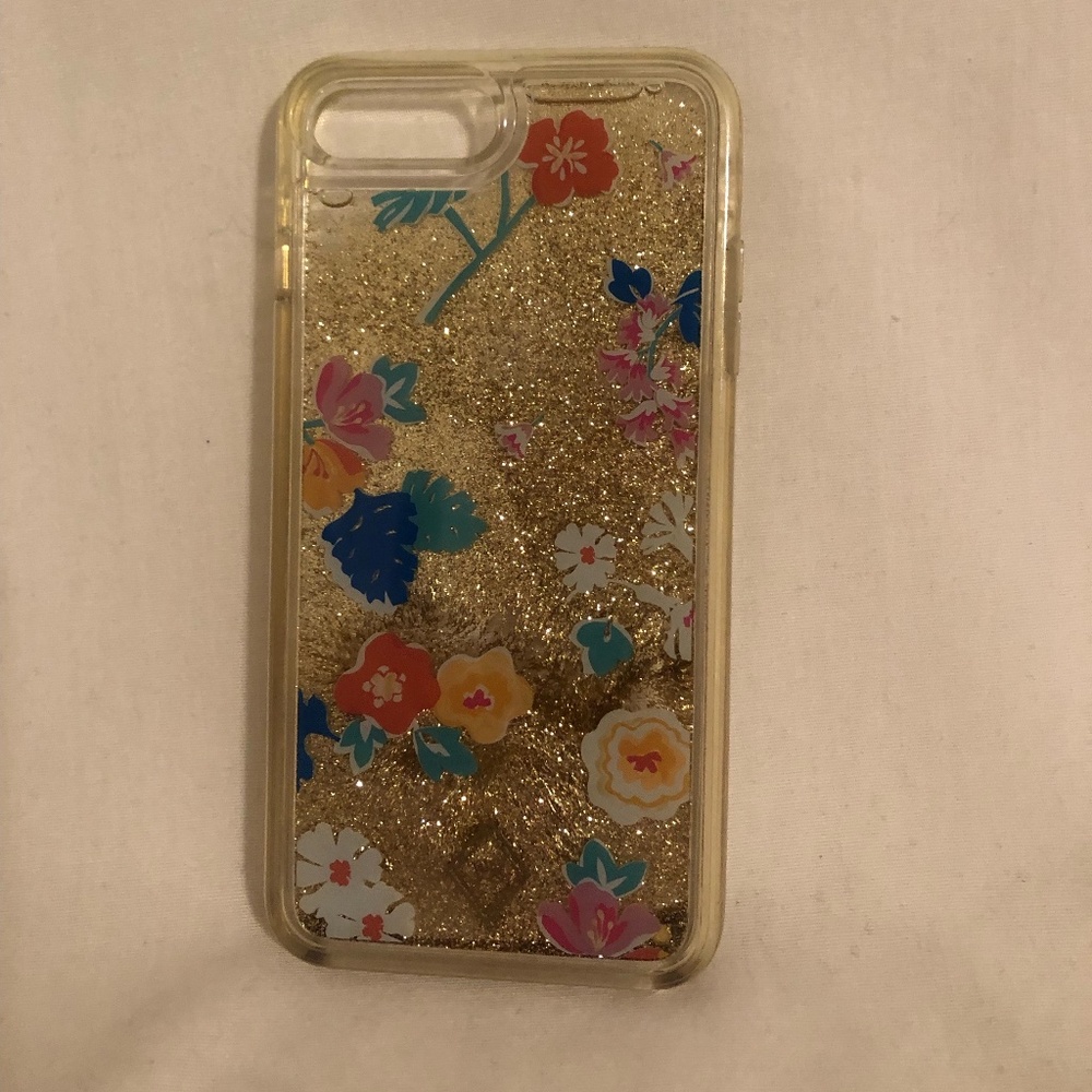 Vera Bradley Santiago Floral Liquid Glitter iPhone 6plus/8plus